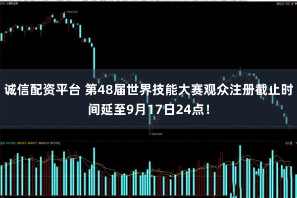 诚信配资平台 第48届世界技能大赛观众注册截止时间延至9月17日24点！